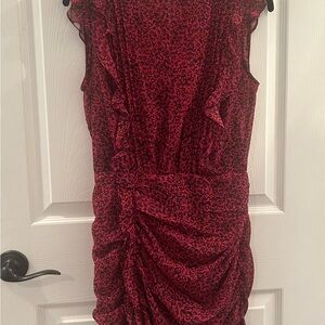 1. State Red and Black Ruched Mini Dress
